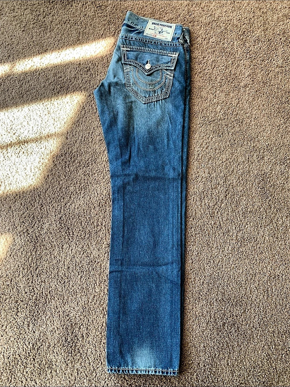 True Religion World Tour Section Slim Jeans Skinny Blue Waist 32